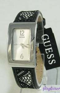 GUESS Black Silver Lace Womens Logo Watch # W65018L1 NWT  
