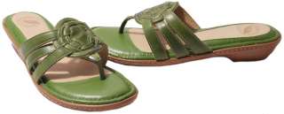 Nurture Green or Peach Cushioned Leather Sprout Thong Sandals Womens 