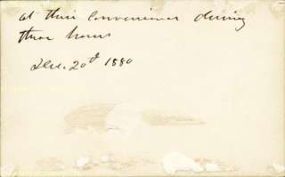 ULYSSES S. GRANT THIRD PERSON AUTOGRAPH NOTE 12/20/1880  