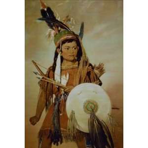  12X16 inch George Catlin American Canvas Art Repro Indian 