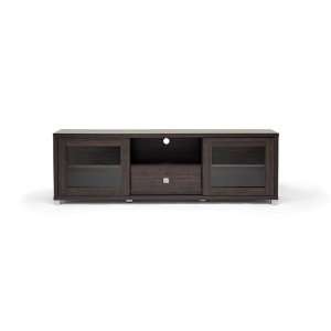   Wenge Wood Effect Modern TV Cabinet with Glass Doors