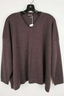 Eskandar taupe merino wool v neck sweater. Great cool brown with a 