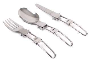 Lightweight Stainless Steel Camping Spoon Fork set 3p  