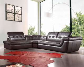3pc Contemporary Modern Sectional Leather Sofa Set, V 408 S2  