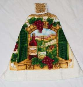 Hand Crochet Top DOUBLE DISHTOWEL Wine & Vineyard  