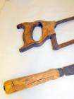 vintage hack meat saw 18 x 4 surface rust 1 ear has top shaved machete 