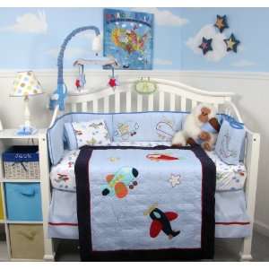  Adventure Crib Nursery Bedding Set 10 pieces included Diaper Bag 
