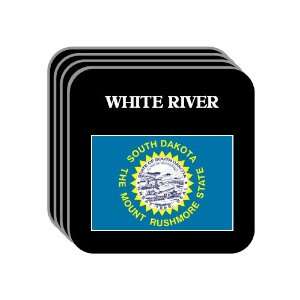US State Flag   WHITE RIVER, South Dakota (SD) Set of 4 Mini Mousepad 
