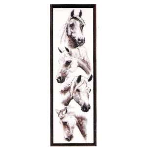  White Horses Counted Cross Stitch Pattern By Janlynn Arts 