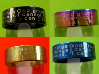   Stainless steel rings wholesale lots God Grant me the   