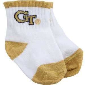   Tech Yellow Jackets White Infant Bootie Socks