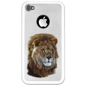    iPhone 4 or 4S Clear Case White Lion Portrait 