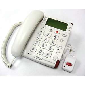   Led White Caller Id Big Button Keypad Lcd Display by TELEMERGENCY