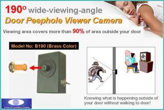 4GHz Mini 190° Angle Wireless Door SPY Peephole Viewer Camera Brass 