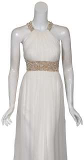 AIDAN MATTOX Ivory Silk Bridal Evening Gown Dress 8 NEW  