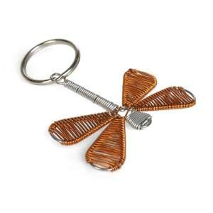  Metal Wire and Beads Dragonfly Keychain Dragonfly Walk on 