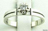 Solitaire DIAMOND ENGAGEMENT RING   .10ct Round Cut Solid 14k White 