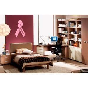   Wall Decal Sticker Breast Cancer Survivor Ribbon  Soft Pink Color