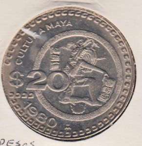 MEXICO 20 PESOS 1980 KM 486 COIN COLLECTIBLE MONEY  