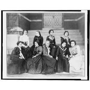  Nine African American women,on steps of a building at 