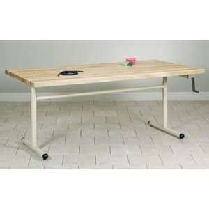 Group Therapy Table with hand crank height adjustment 48x36(maple)