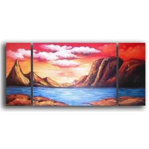 Ancient Lake Hand Painted Canvas Art Oil Painting 