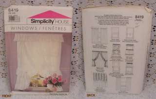 ASSORTED WINDOW TREATMENT PATTERNS CURTAINS, SEWING PATTERNS FOR 