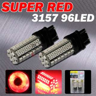 RED 3157 SMD 96 LED STOP/BRAKE & TAIL LIGHT BULBS/BULB COMBO 2 PAIRS 
