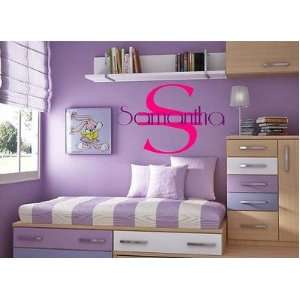   Wall Decal Kids Room Decal/Sticker Initial Color black Name Color blue