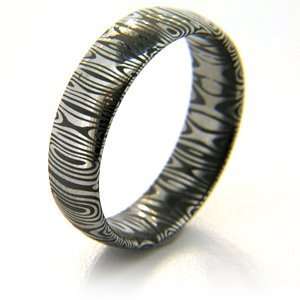  6mm Domed Damascus Steel Ring Jewelry