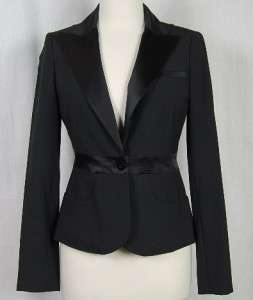 Laundry Shelli Segal Fitted Tuxedo Blazer Jacket Black  