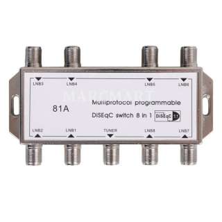 Programmable DISEqC 8x1 Switch 8 in 1 Satellites FTA TV  