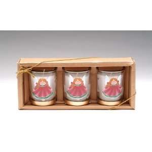   Christmas   Votive Candle Glass Cup   Angel (Set Of 3)