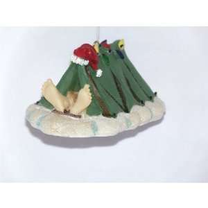  Santa Camping in a Tent   Christmas Ornament