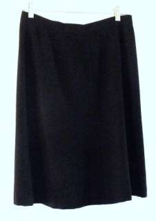 ANNE KLEIN COLLECTION size 12 Black Skirt Suit Blazer Wool Blend 