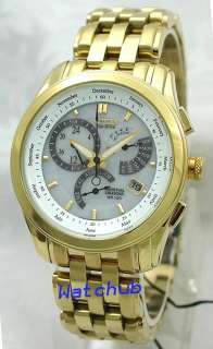 CITIZEN ECO DRIVE GOLDTONE 330FT SAPPHIRE CRYSTAL WATCH  