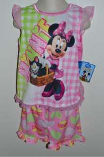 Minnie Mouse Pajamas pjs Shirt Shorts 2T 3T 4T 5T  