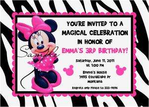   Birthday Party Invitations CUTE Zebra 1st 2nd 3rd 4th 5th 6th  
