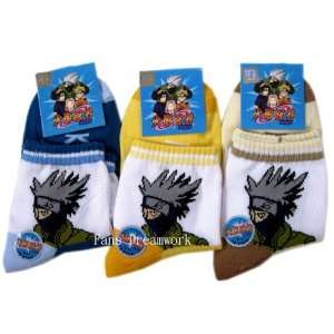  Kids Naruto Kakashi Socks (Sz 6 8) 3 Pairs Toys & Games