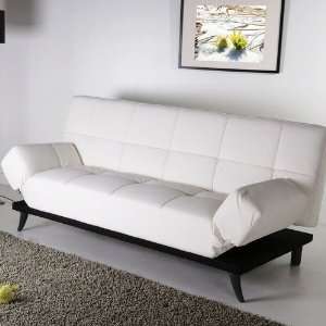   Abbyson Living Plush Leather Convertible Sofa   White