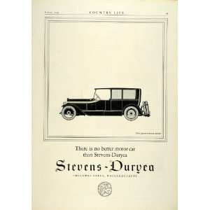  1922 Ad Stevens Duryea Motor Vehicle Car Chicopee Falls 