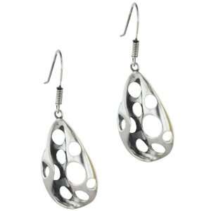   Silver Curved Teardrop Holed Earring Dangle Earrings Pugster Jewelry