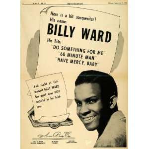   Booking Billy Ward Musician Artist   Original Print Ad