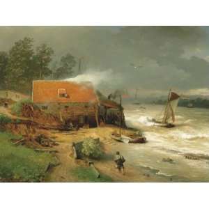   Andreas Achenbach   24 x 18 inches   The boat wharf