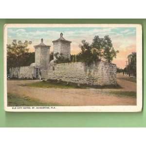  Postcard Vintage Old City Gates St Augustine Florida 