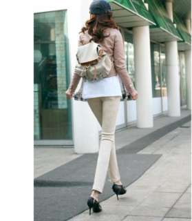   Womens Slim Faux Leather Korean Fashion Jacket Coat XS S #6549  