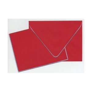   Cherry Red/Silver Border A2 Foldover & Envelope 12bx
