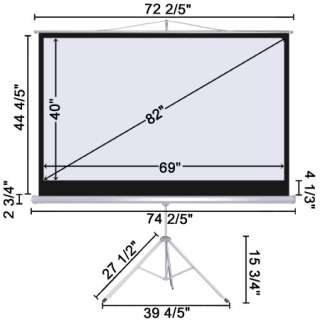 82 Tripod Projector Projection Screen Portable 169 Widescreen Home 