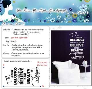 The Future Belongs To Wall Quotes Decor, Wall Stickers, Wall Decals 