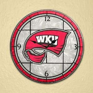  Western Kentucky Hilltoppers 12 Art Glass Clock Sports 
